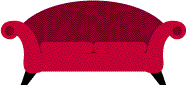 Red loveseat